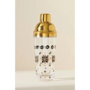 Anthropologie Bistro Tile Glass Cocktail Shaker Mocktail Mixer Maker NEW Barware